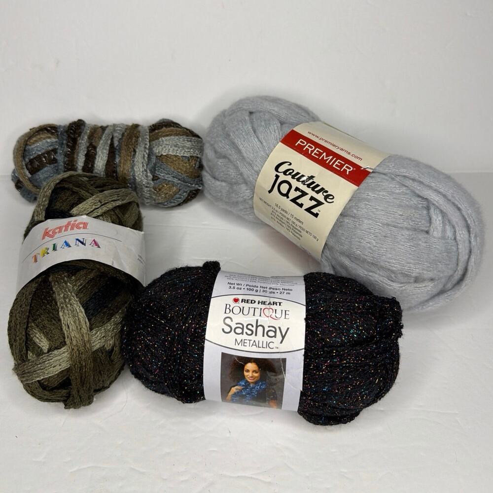 Katia Triana Yarn Mixed Lot Red Heart Couture Jazz Crochet Knit Craft DIY Gift